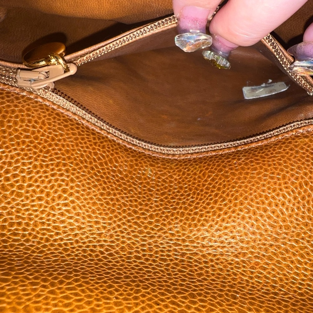 CHANEL Brown Leather Bag with Gold Chain - Picture 11 of 11